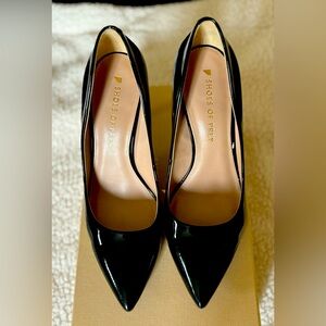 Shoes of Prey Black Patent Leather pointy toe pumps